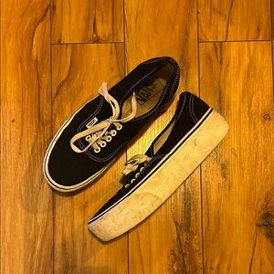 Vans Black Platform Canvas Sneakers